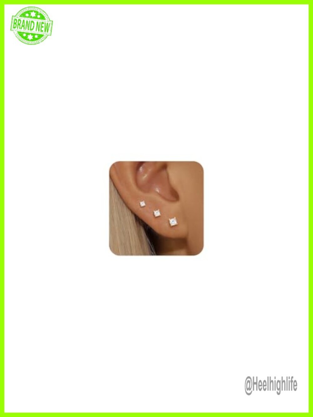 14k Gold Plated Stud Earrings 925 Sterling Silver Hypoallergenic Dainty
